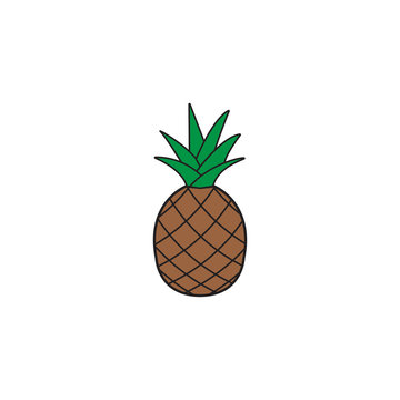 Pineapple & ananas solid line icon, healthy fruit, vector graphics, a filled pattern on a white background, eps 10