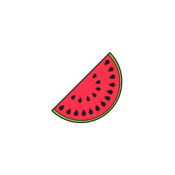 Watermelon solid line icon, healthy fruit, vector graphics, a colorful linear pattern on a white background, eps 10.
