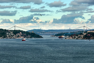Fatih Sultan Mehmet Bridge from Bosphorus Bridge