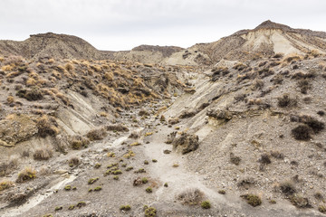 Tabernas desert landscape, Almeria, Spain