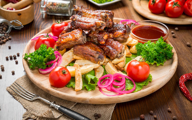 tasty and healthy food on the table, useful food products