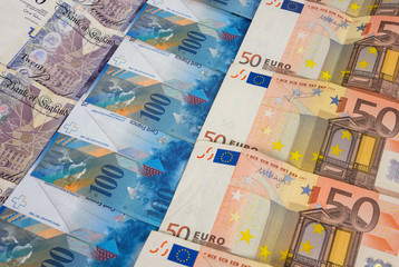 GBP EURO and CHF banknotes