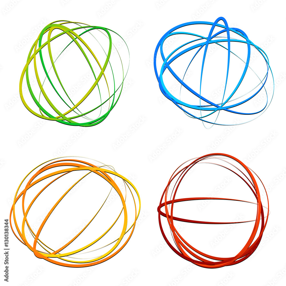 Fototapete circle design element with random oval, ellipse shapes
