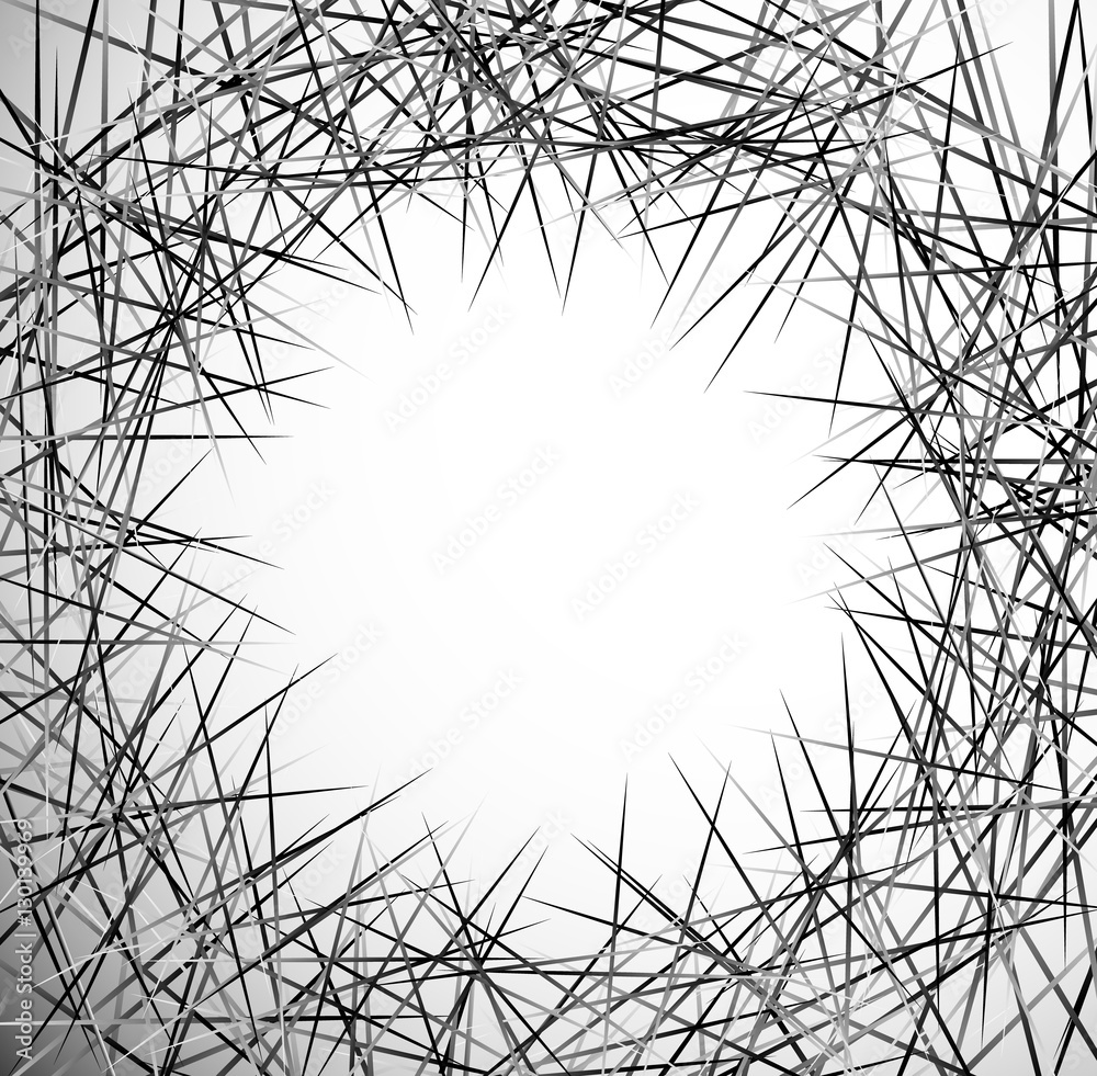 Aufkleber random lines, chaotic lines abstract element. monochrome artisti