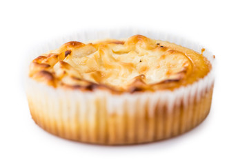 Cheesecake isolated on white.