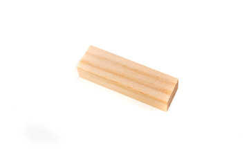 Wooden game blocks isolated on white background