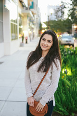 Fototapeta premium girl brunette on the street