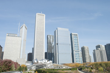 chicago millenium park skyline amphitheatre