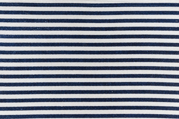 closeup of navy blue and white striped textile