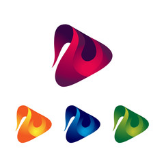 3D Play Button Colorful Fun Style Business Solution