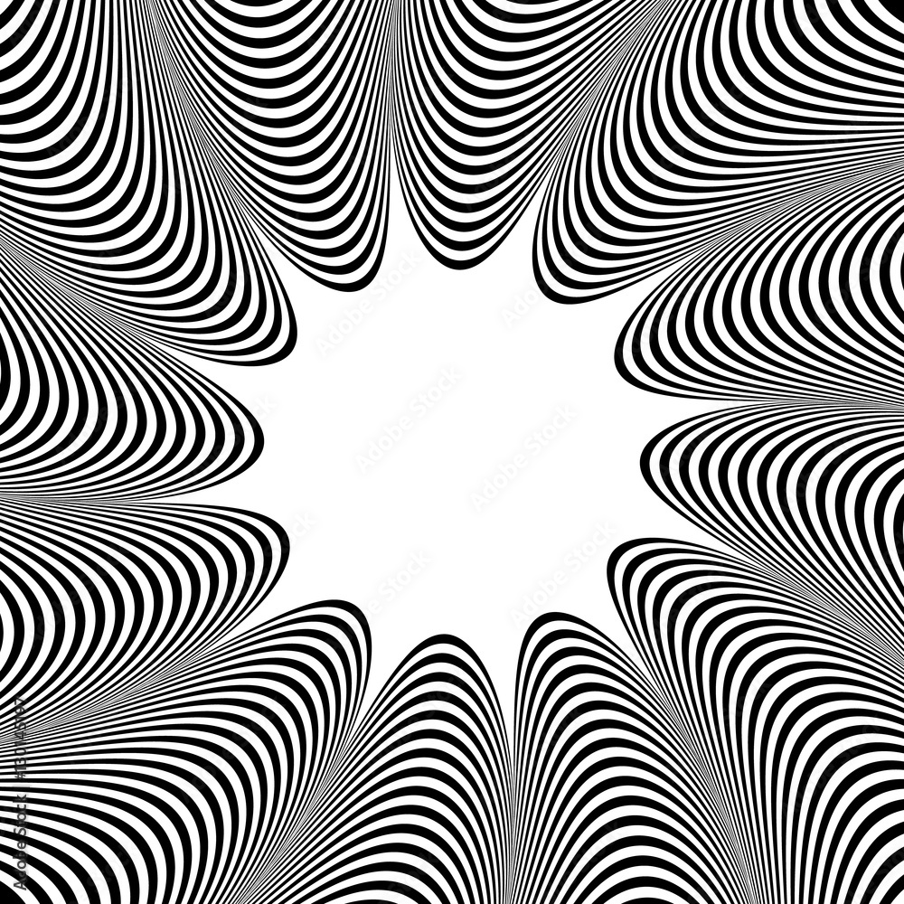 Aufkleber abstract element with radiating lines. monochrome concentric, ra