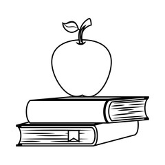 book school with apple isolated icon vector illustration design