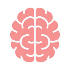 Brain, mind or intelligence flat color icon for apps and websites 