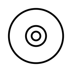 CD, DVD or blu-ray optical laser disc line art icon for apps and websites 