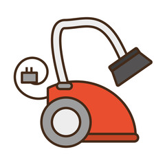 cartoon modern vacuum cleaner appliance electronic vector illustration eps 10