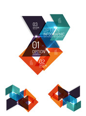 Set of abstract geometric paper graphic layouts