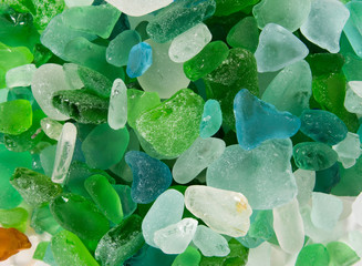Glass pieces found in the sea