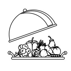 tray with healthy food isolated icon vector illustration design