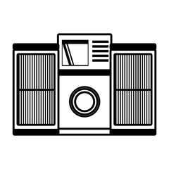 tape recorder mp3 music home appliance outline vector illustration eps 10