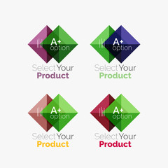 Set of abstract square interface menu navigation button