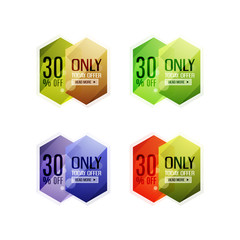 Vector abstract geometric sale labels