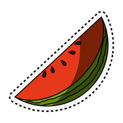 fresh fruit with cut line isolated icon vector illustration design