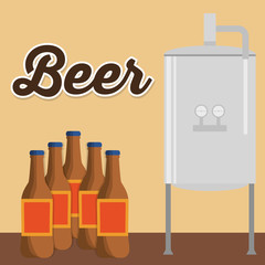 brewery beer bottles production poster vector illustration eps 10