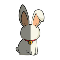 cute rabbit character kawaii style vector illustration design