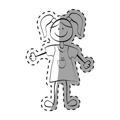 Kid girl draw icon vector illustration graphic design