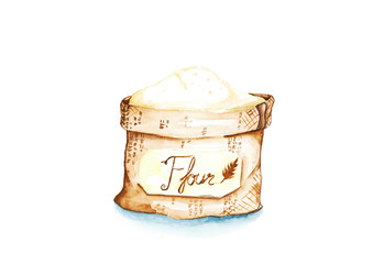 Flour Watercolor painting on white background