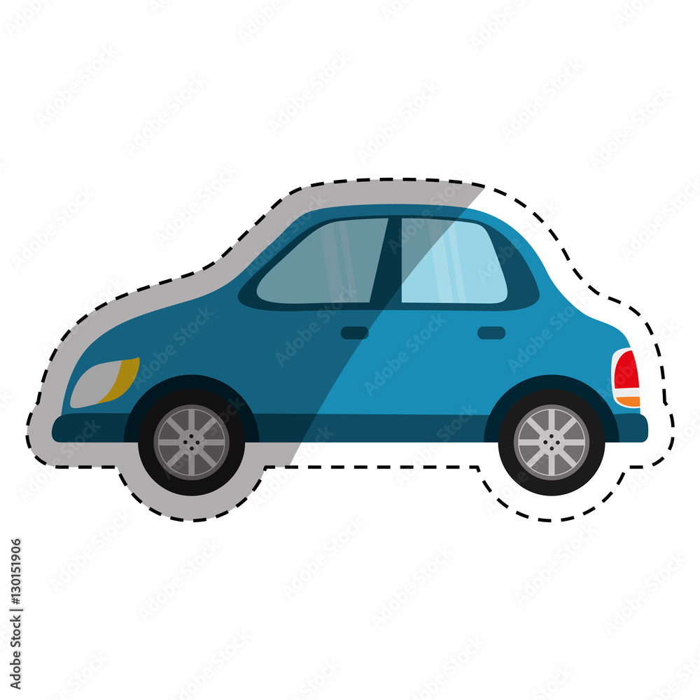 Poster isolated blue car icon vector illustration graphic design