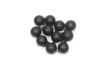 Black christmas ball isolated on white background. hanging chris