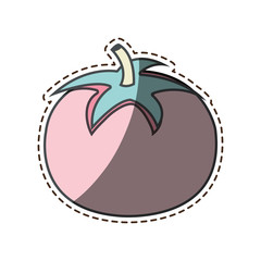 fresh vegetable with cut line isolated icon vector illustration design