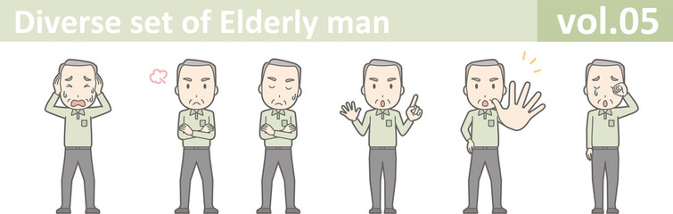 Diverse set of elderly man , EPS10 vector format vol.05