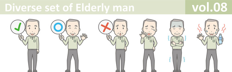 Diverse set of elderly man , EPS10 vector format vol.08