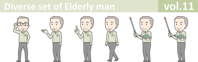 Diverse set of elderly man , EPS10 vector format vol.11