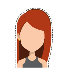 cute woman avatar casual vector illustration design