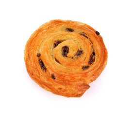 Danish raisin isolated on white