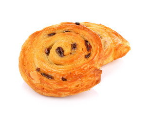 Danish raisin isolated on white