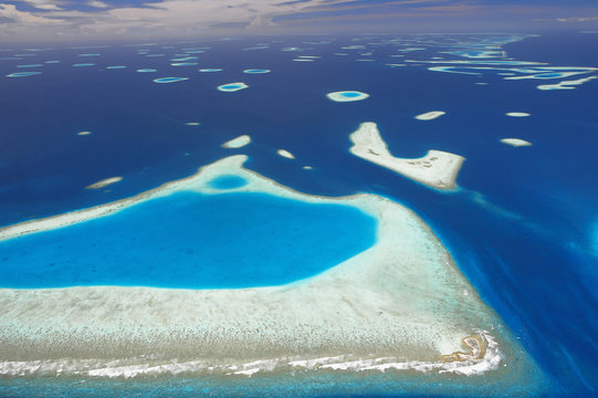 Aerial view of North Male Atoll, Maldives