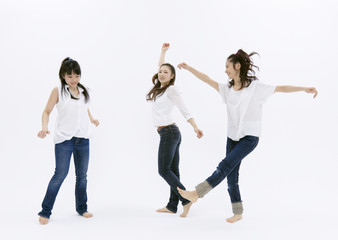 Naklejka premium Young women dancing