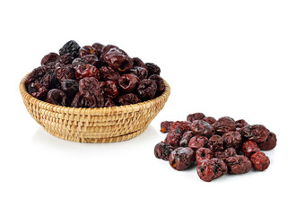 Dried jujube fruits on white background