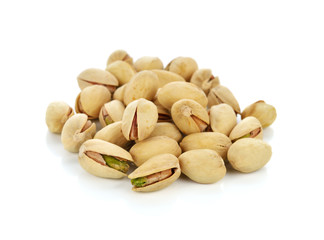 Pistachio nuts. Isolated on a white background.