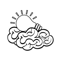 Human brain mind icon vector illustration graphic design