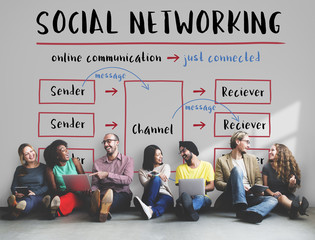 Social Networking Channel Diagram Graphic Concept