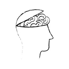 Human head silhouette icon vector illustration graphic design