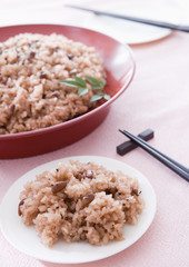 Festive red rice
