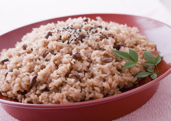 Festive red rice