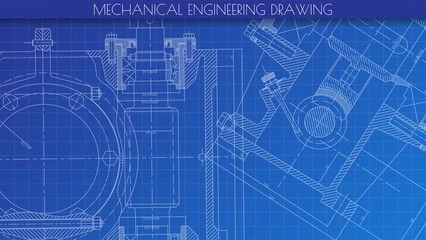 Fototapeta premium Mechanical Engineering drawing. Engineering Drawing Background.