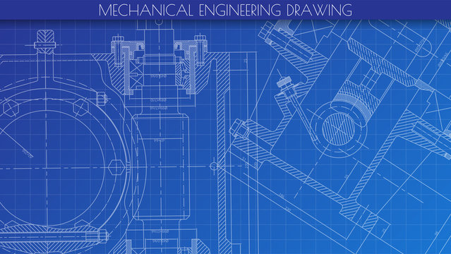 Mechanical Engineering drawing. Engineering Drawing Background.